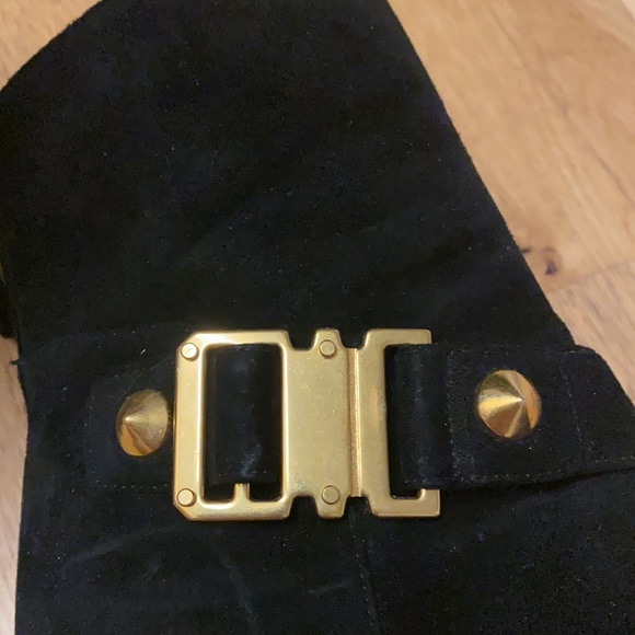 Miu Miu platform suede boots black & gold size 36 - Picture 5 of 7
